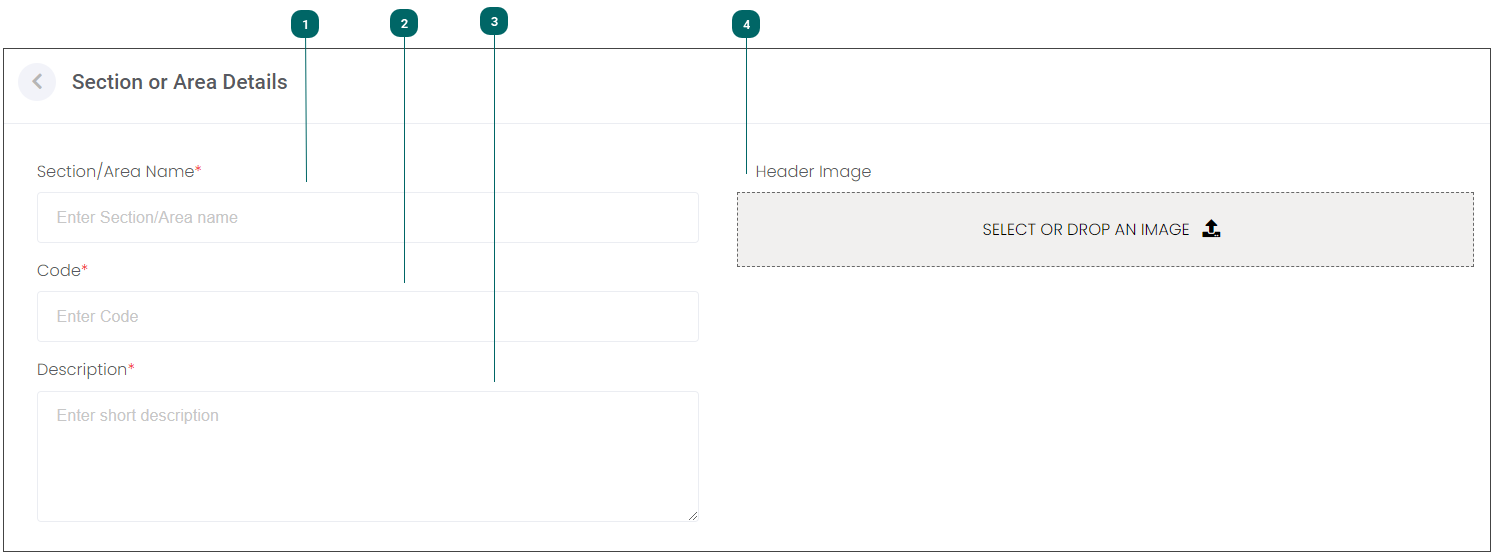 Define Sections or Areas 