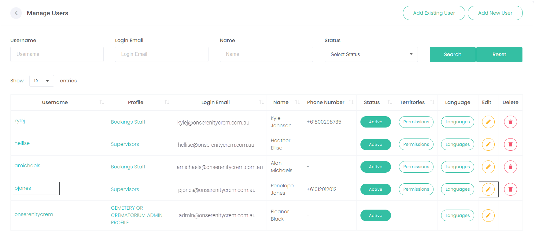 Edit User Profile