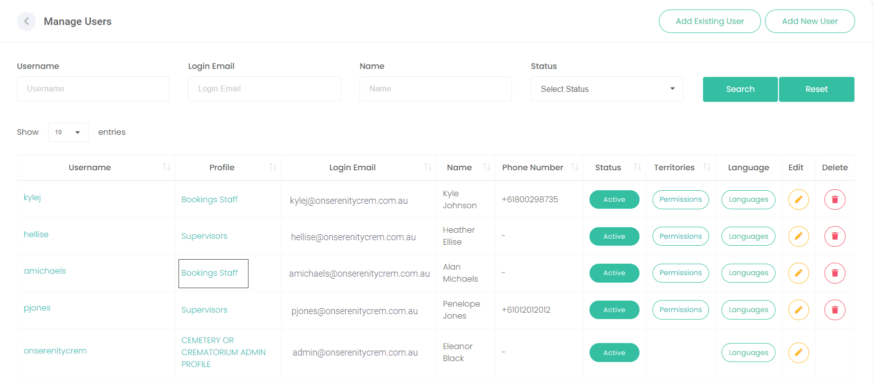 Edit User Profile
