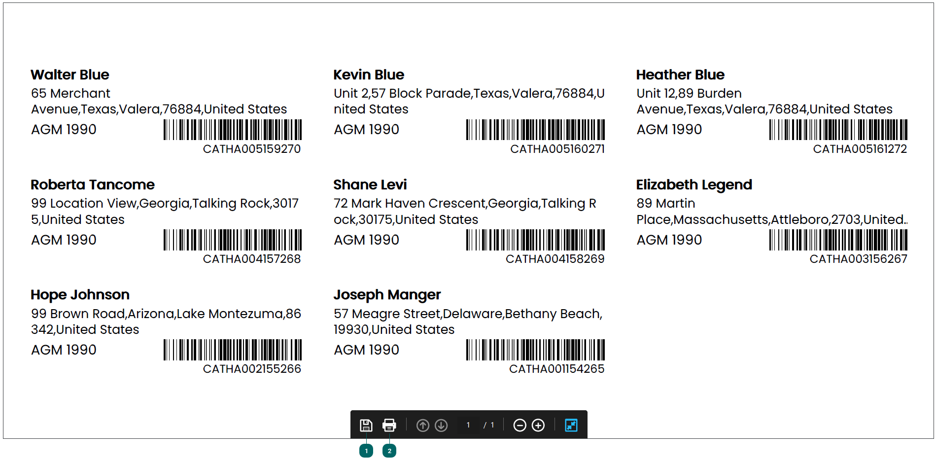 Print Address Labels